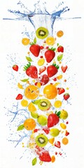 fruit in splash, generative ai