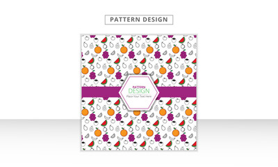 modern food pattern made from hand drawn small illustration