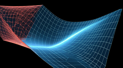 Time-Space Distortion: Abstract Visualization of Spacetime Continuum Curvature.  - obrazy, fototapety, plakaty