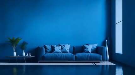 Modern living room with sofa. Generative AI