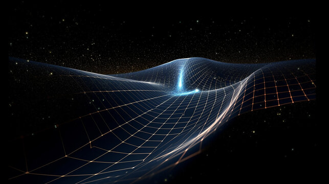 Time-Space Distortion: Abstract Visualization of Spacetime Continuum Curvature. Generative AI