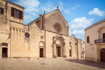 Fototapeta na wymiar The facade of the Basilica of Saint Catherine of Alexandria, Galatina, Lecce