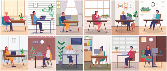 Office staff, work and communication. Head and subordinates. Various workers, managers team. Top managers employees of different levels. Office workers. Co-workers. Colleagues discuss project teamwork