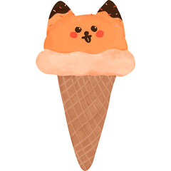 Fox orange chocolate vanilla ice cream 