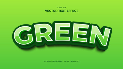 green editable 3d text effect