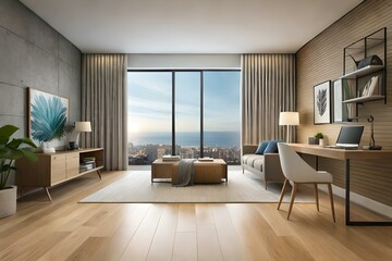 Fototapeta na wymiar beautiful house interior of room and basement generative by AI technology 