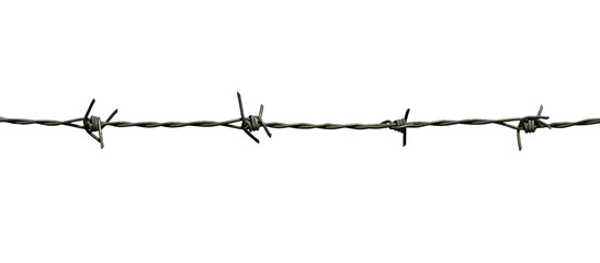 barbed wire on transparent background (png) - obrazy, fototapety, plakaty