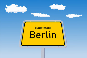Berlin city sign in Germany