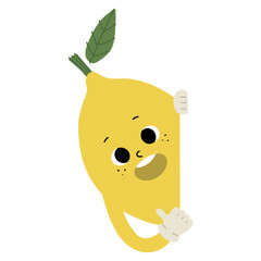 Lemon  Character Single 2 cute, vector illustration