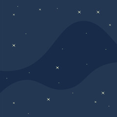 Abstract Background Night Sky Stars Fog Simple Flat Nature Vector Design