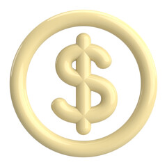3D dollar sign. 3D illustration.