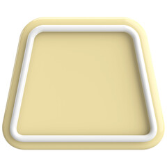 3D trapezoid button. Empty button. 3D illustration.