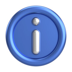 3D information icon. 3D illustration.