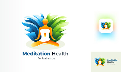 Meditation logo for harmony and balance of mind, perfect for your graphic needs