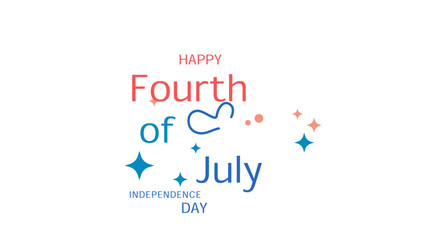 4th July independence day of the united states of America. Greeting vector design, banner, card