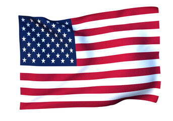 風に揺れるアメリカ合衆国の国旗