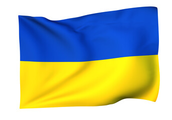 風に揺れるウクライナの国旗