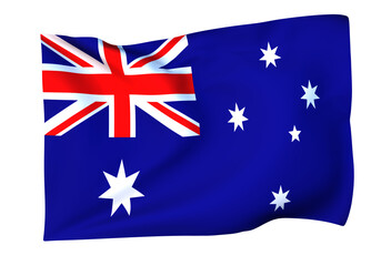 風に揺れるオーストラリアの国旗 - obrazy, fototapety, plakaty