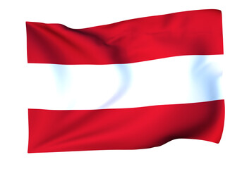 風に揺れるオーストリアの国旗