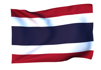 風に揺れるタイの国旗