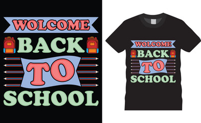 Welcome back to school typography tshirt design vector template.