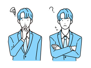 悩む・困る・考えるビジネスマン(会社員)