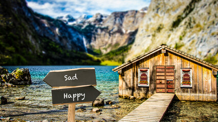 Street Sign to Happy versus Sad