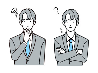 悩む・困る・考えるビジネスマン(会社員)