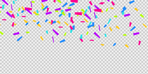 Colorful bright confetti isolated on transparent background vector eps 10