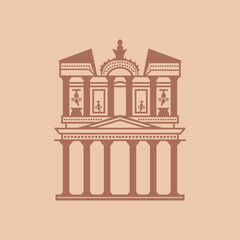 Vector Petra in Jordan. One of the most popular heritage centers in the world.