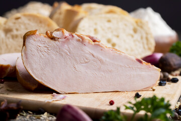 Smoked chicken breast with spices