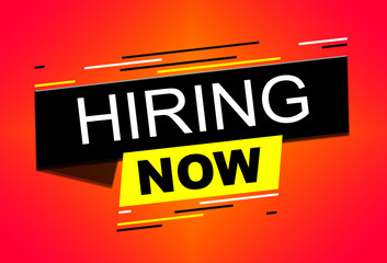 Hiring Now Banner With Red Background