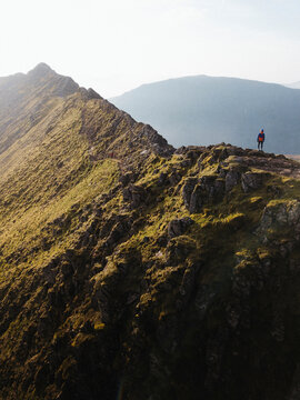 Ridge of Helvellyn range at the Lake District in England