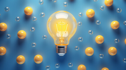 Glowing Light Bulb. Leadership, innovation, great idea and individuality concepts. Generative AI