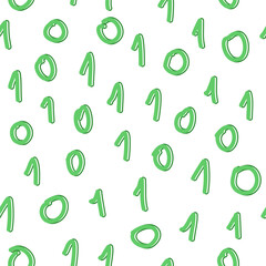 Seamless pattern with binary numbers