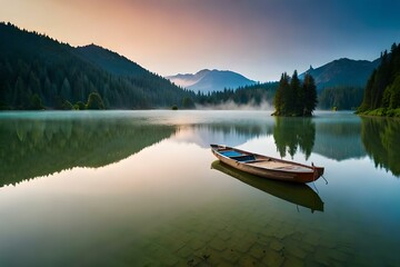 morning on the lake generated ai