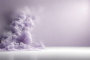 A Beautiful Abstract Modern Light Lilac Backdrop for a product presentation with a smooth floor and trailing smoke Generative AI