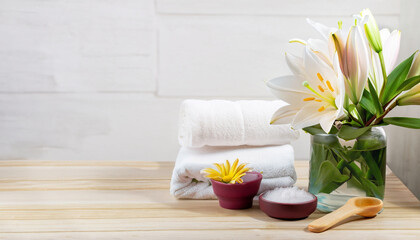 spa and wellness services products with flowers