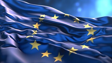 Illustration of the European Union flag close up