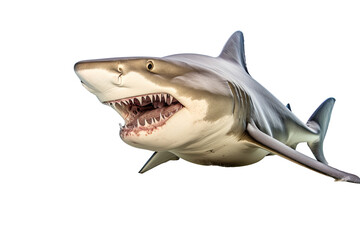  shark dangerous, wild, jaws, on transparent background (PNG). Generative AI.