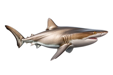 Fototapeta premium shark dangerous, wild, jaws, on transparent background (PNG). Generative AI.