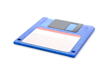 computer floppy disk, isolated on a white background, with copy space