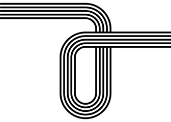 Pattern of black parallel lines on a white background in retro style. Vector background.