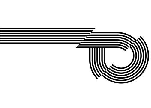 Modern striped pattern of black broken parallel lines on a white background. Vector background