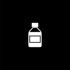 Bottle icon isolated on black background