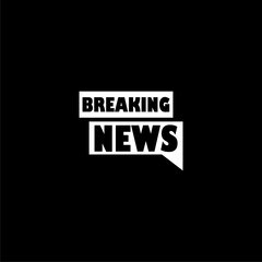 Breaking news icon isolated contour symbol  on black background