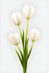white tulips, generative ai	