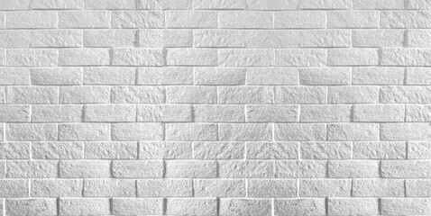 Abstract white brick wall texture for pattern background.