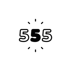 555 icon design with white background stock illustration