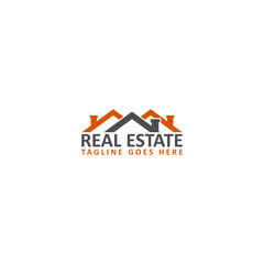 Real estate home roof simple logo design template